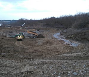 Chantier de terrassement des bassins de phytoremédiation